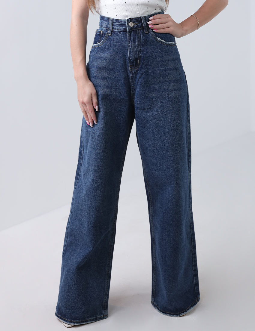Flared leg Navy Blue Denim