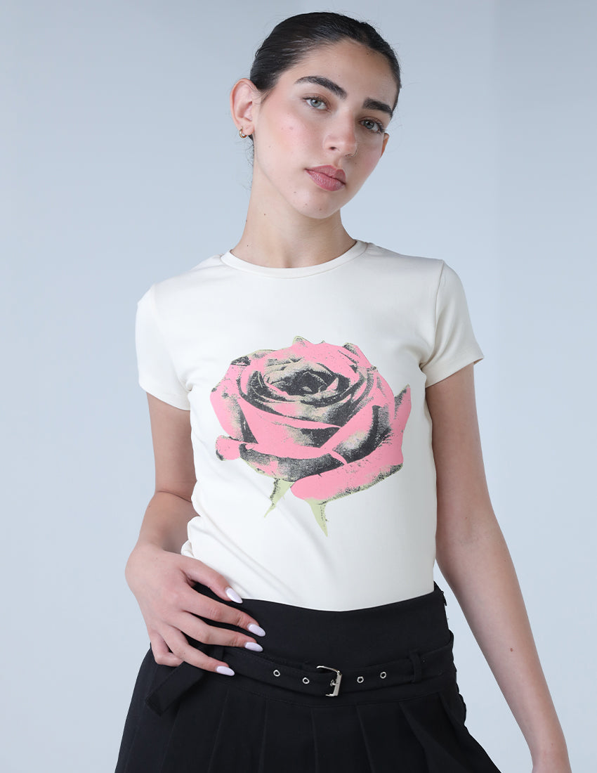 Rose Print T-shirt