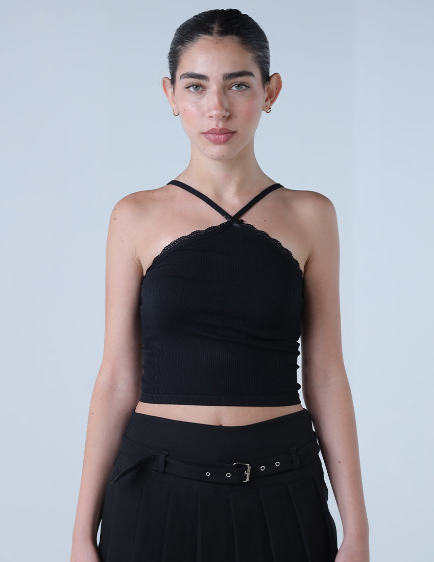 تانك توب برقبة على شكل هالتر