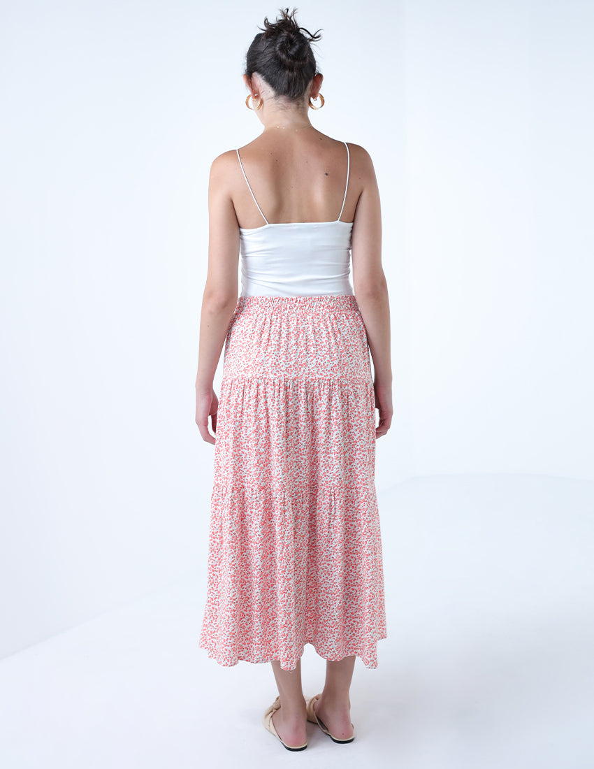 Floral Print Midi Skirt