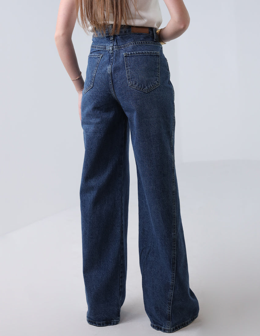 Side Stripe Wide-leg Denim