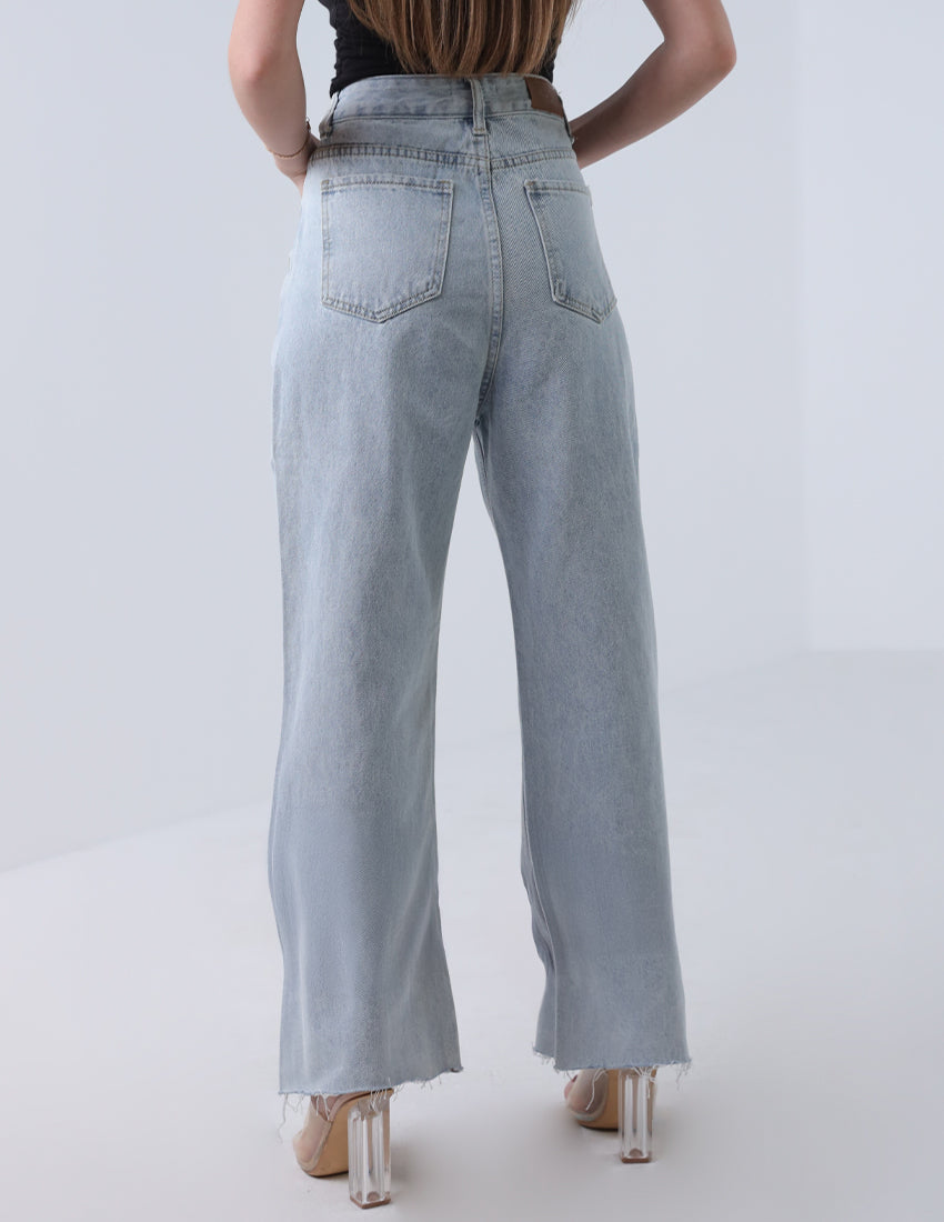 High Waist Pale Denim