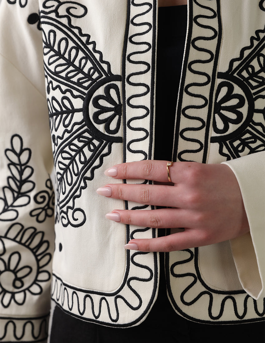 Pattern Stitched Jacket