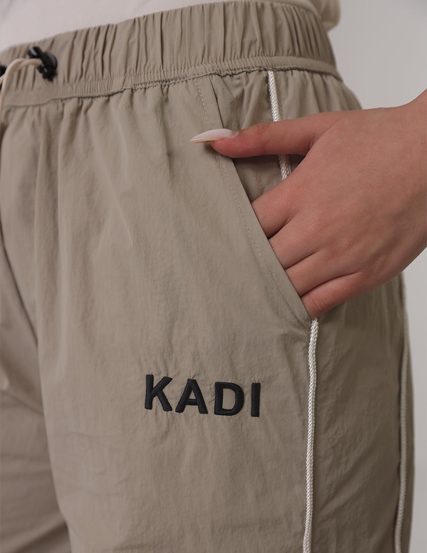 Elastic Waist Straight-Leg Track Pants