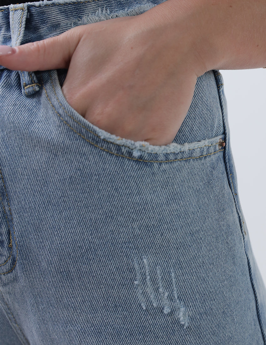 High-west Straight cut jeans in light blue