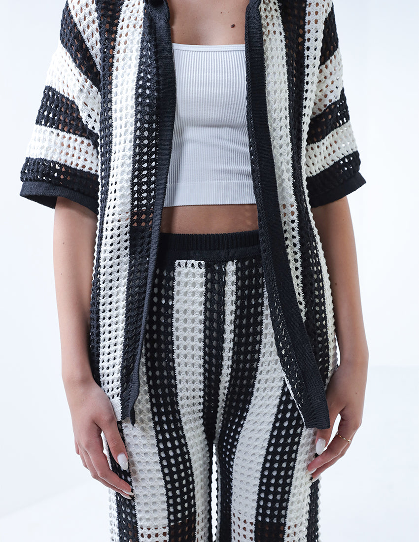 Tricot Stripped Mesh Set