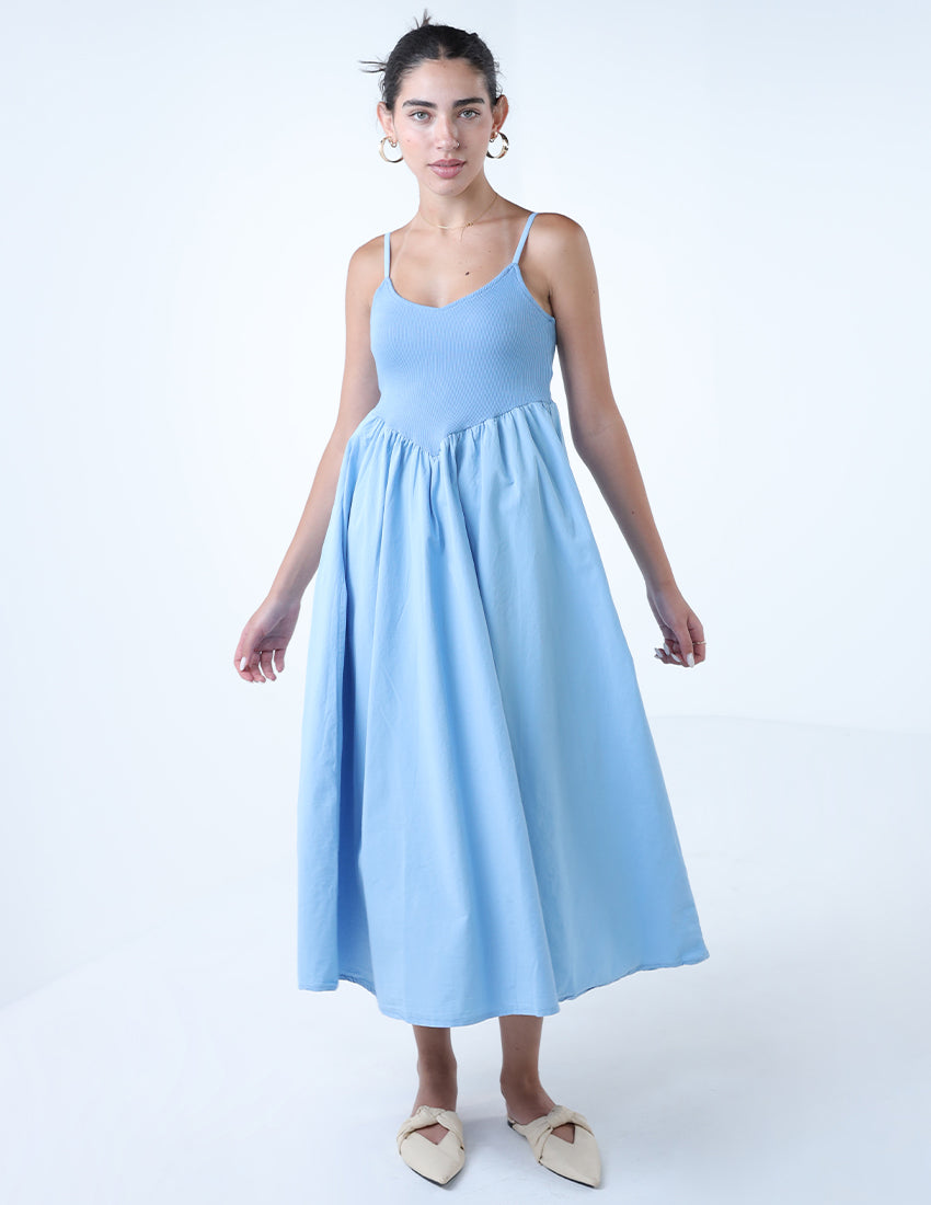 Spaghetti Strap Backless Flowy Dress