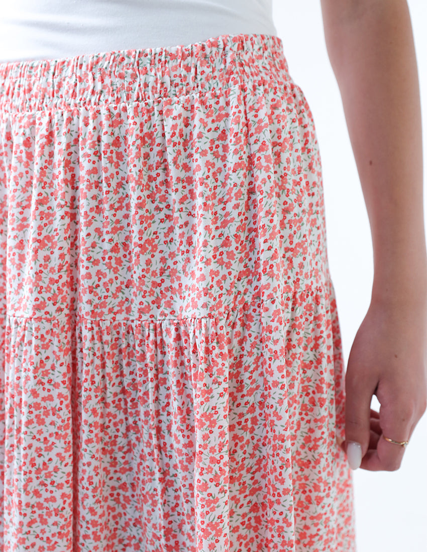 Floral Print Midi Skirt