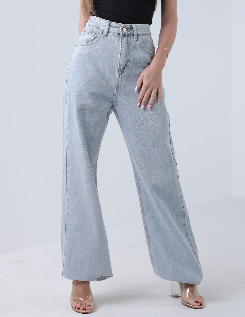 High Waist Pale Denim