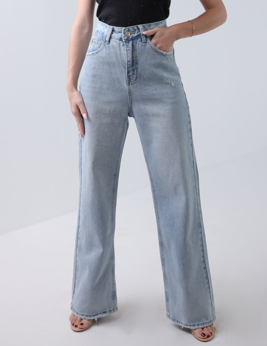 High-west Straight cut jeans in light blue