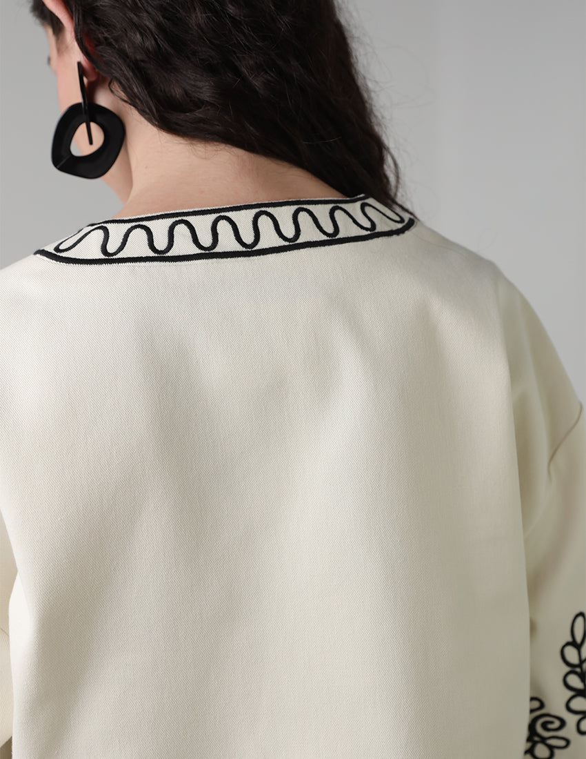 Pattern Stitched Jacket