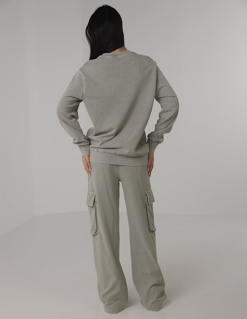 Oversized Shirt & Wide-Leg Sweatpants Set