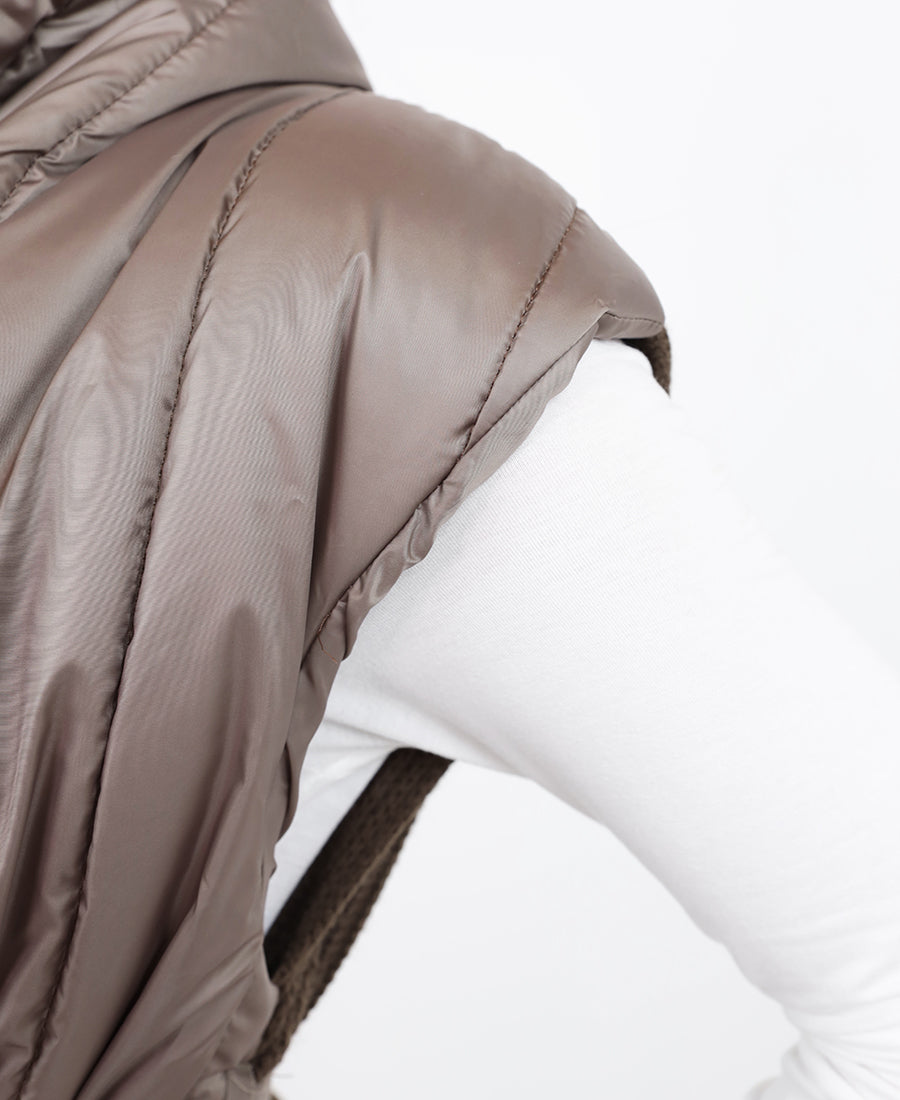 Vest on the back is wool with belt