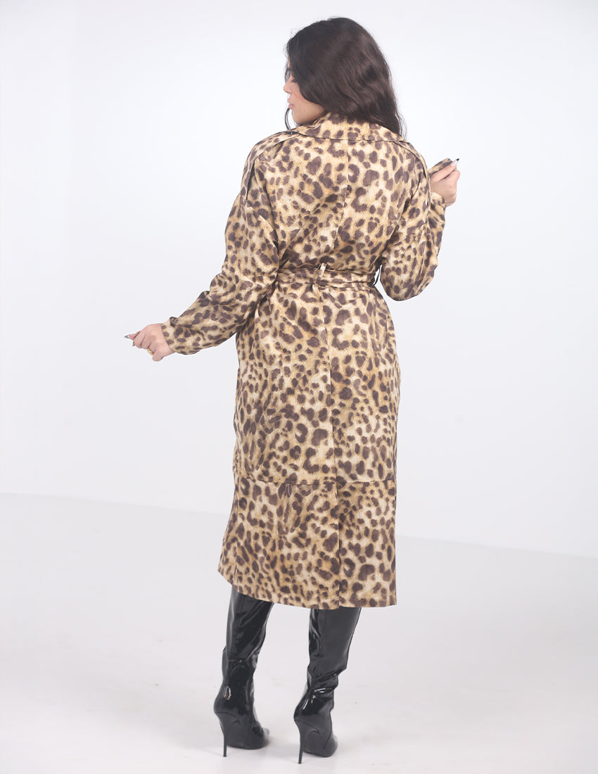 Tiger trench coat with sleeve patch