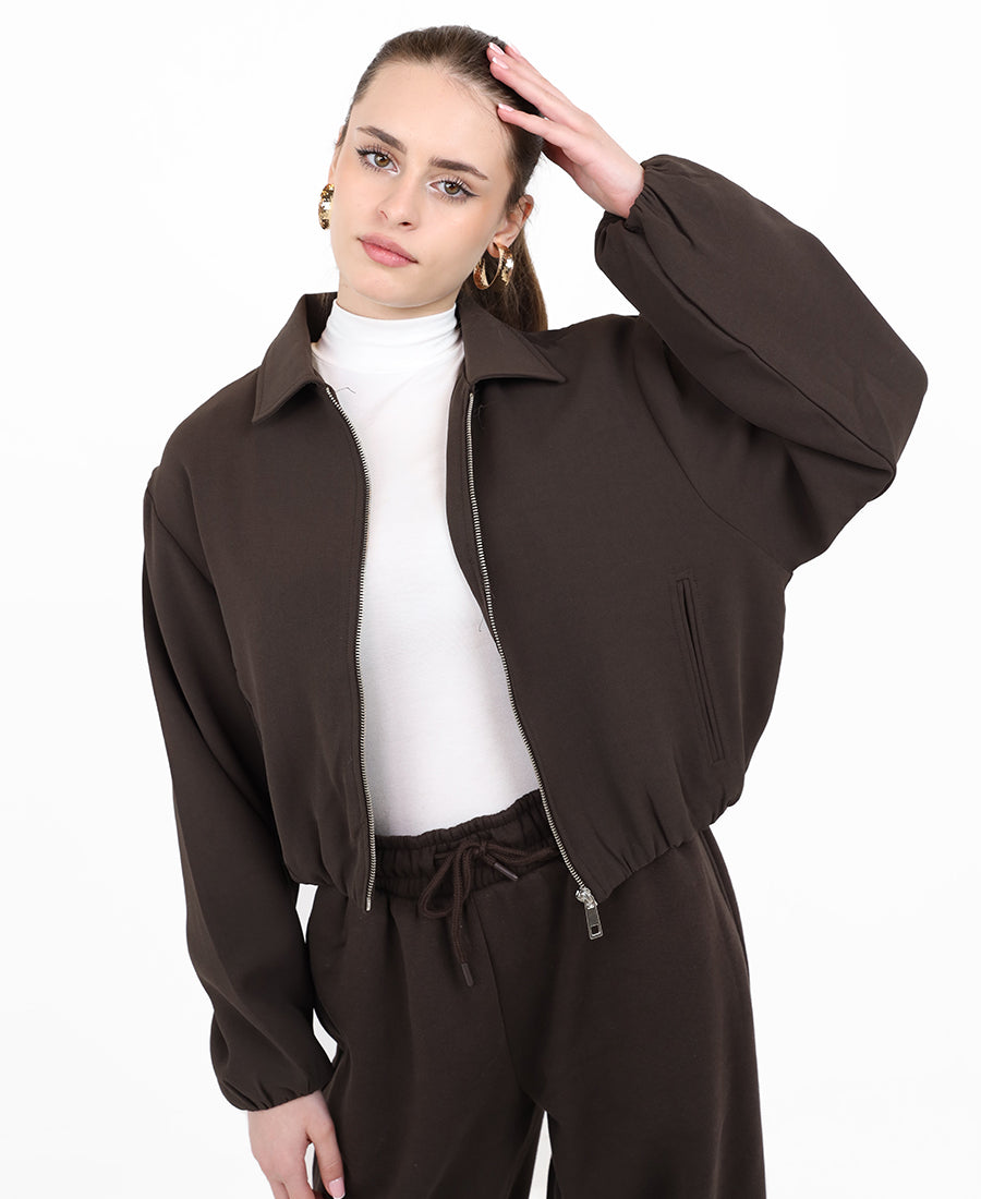 Cropped bomber jacket