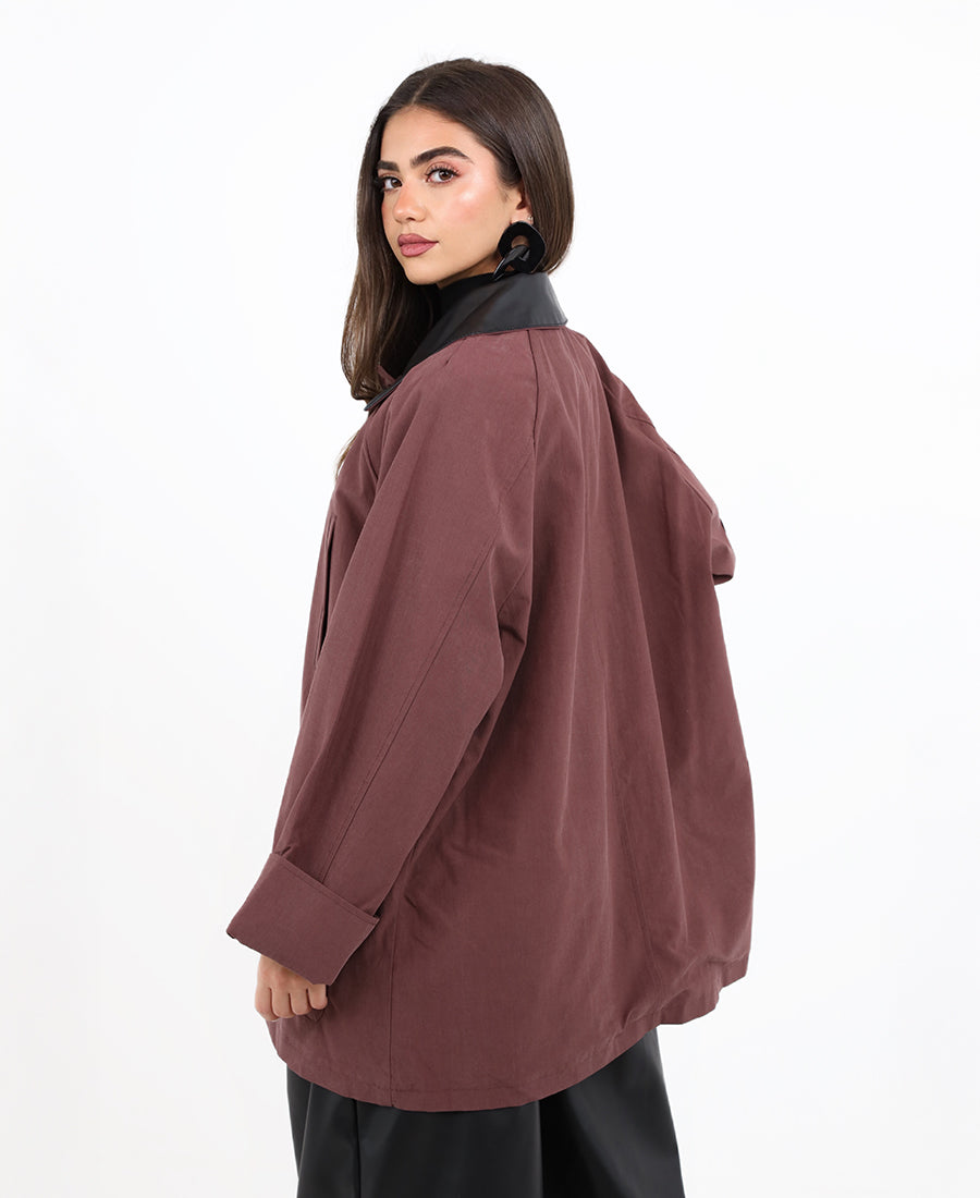 Oversized jacket with buttons