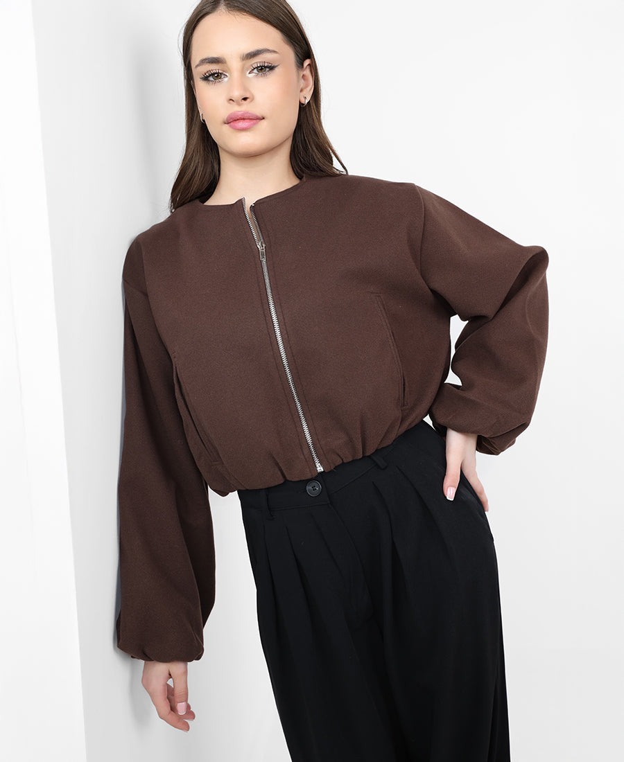 Cropped bomber jacket