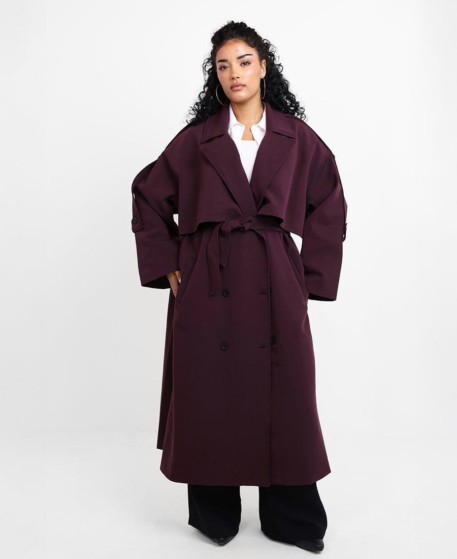 Oversize trenchcoat with belt
