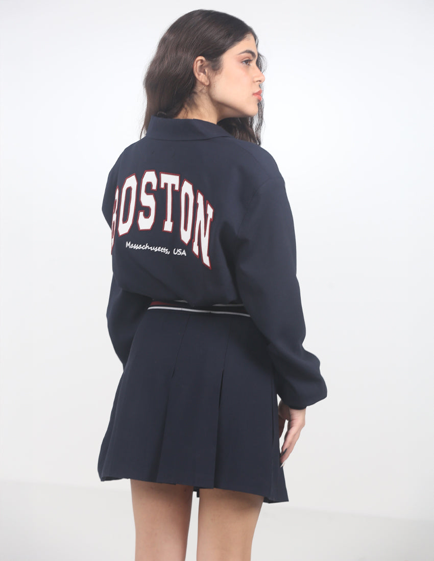 "BOSTEN" jacket and skirt set