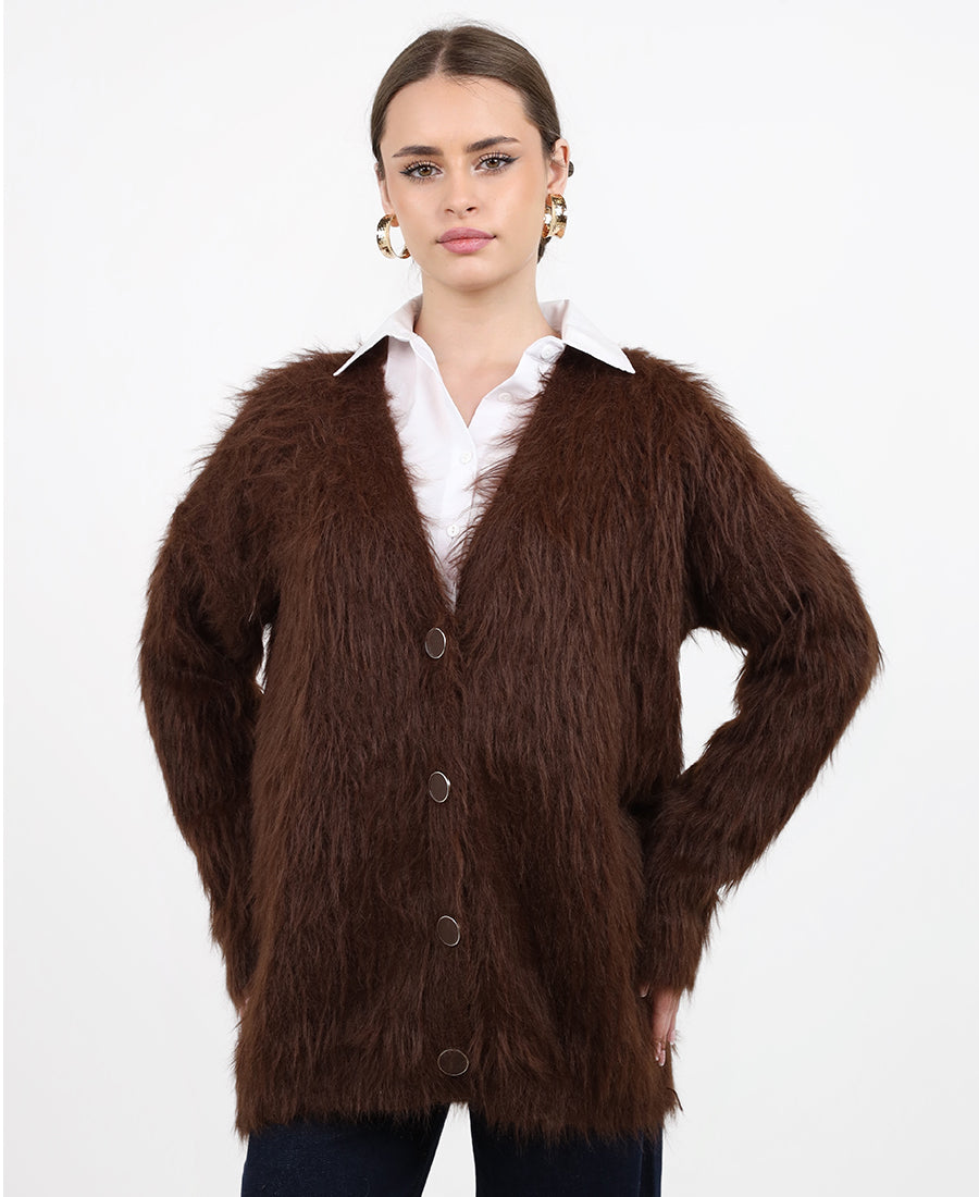 Wool cardigan with buttons