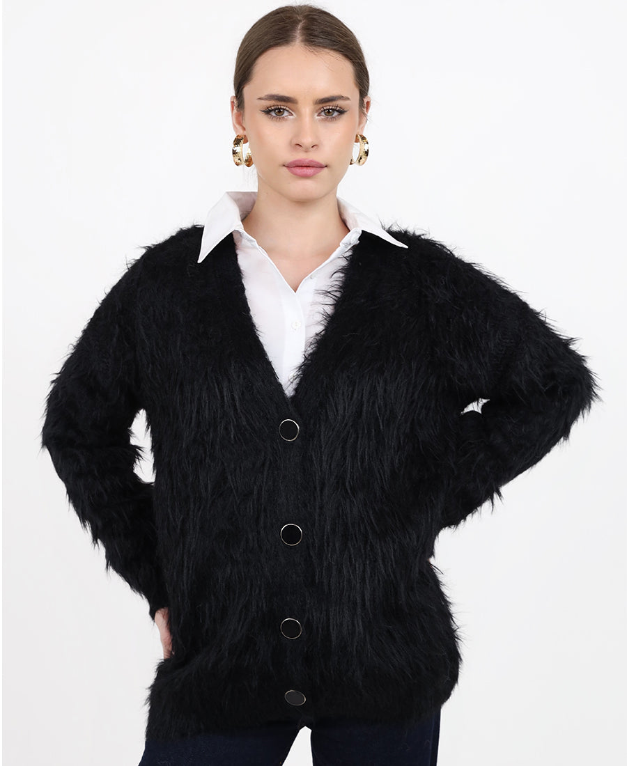 Wool cardigan with buttons