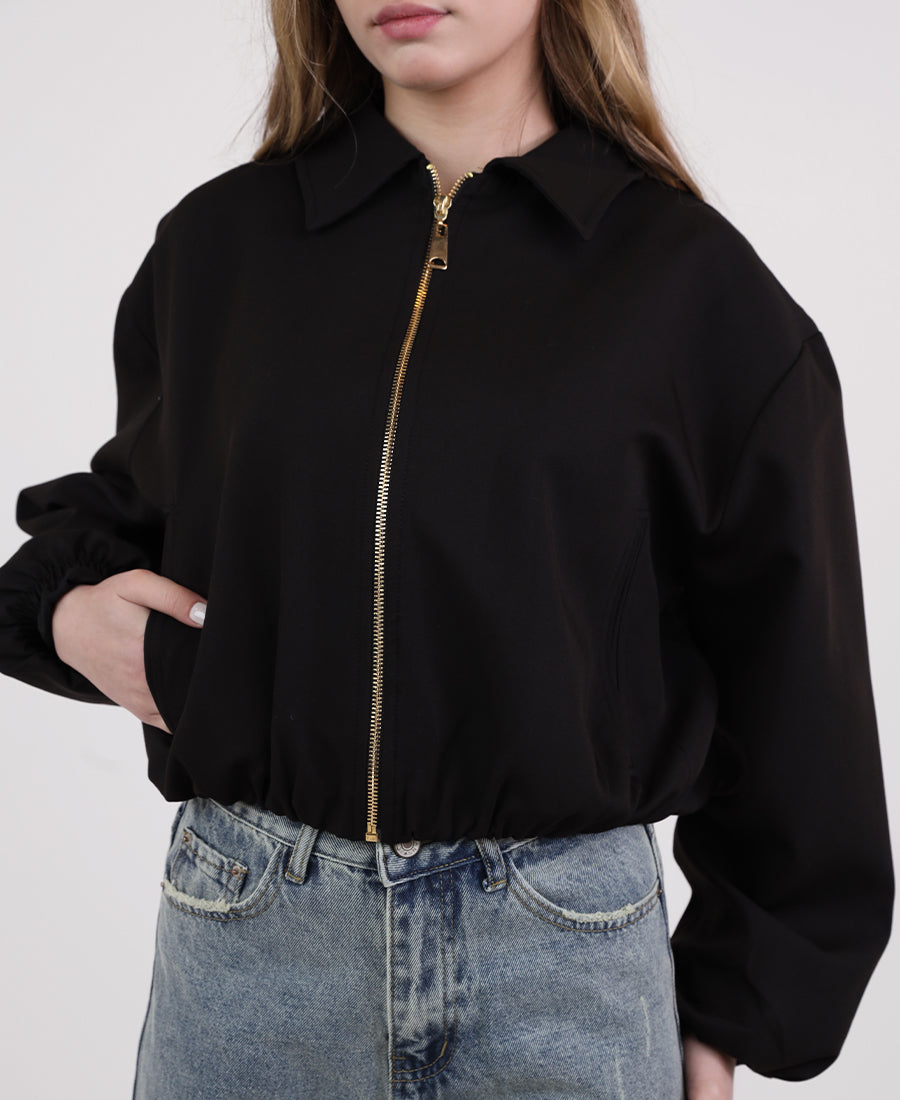 Bomber jacket with chest zip