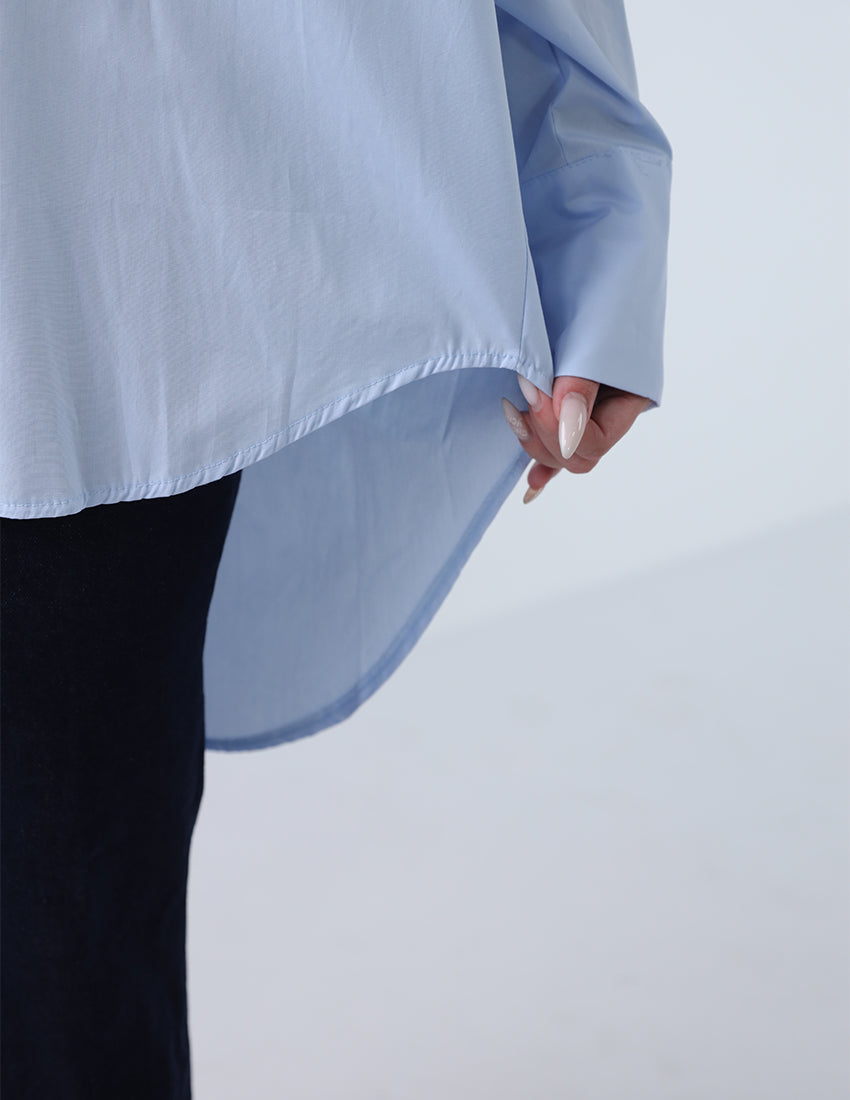 قميص كبير الحجم ذو ظهر سرجي