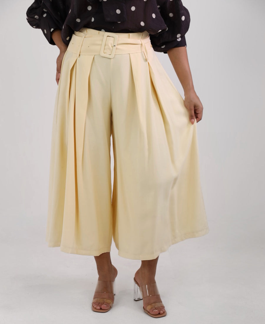 Palazzo trousers with belt