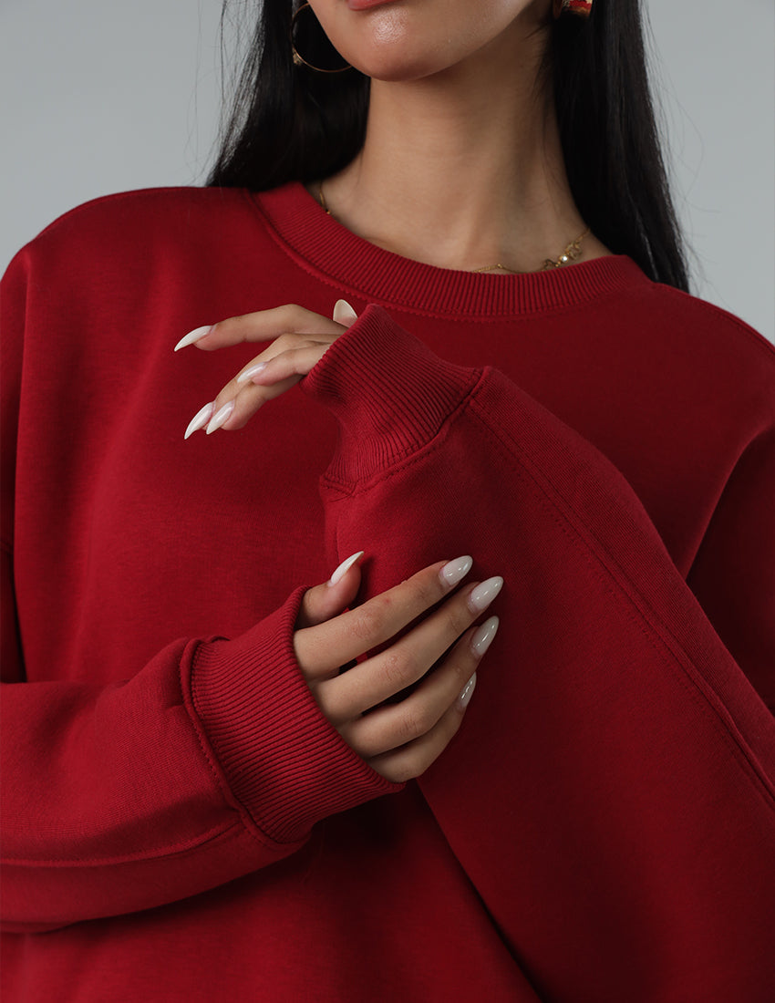 سترة قطنية بياقة دائرية