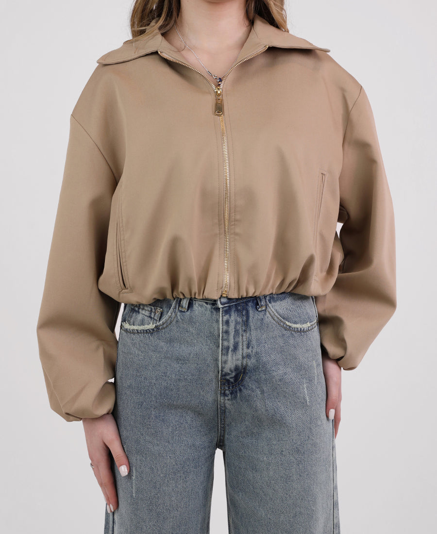 Bomber jacket with chest zip