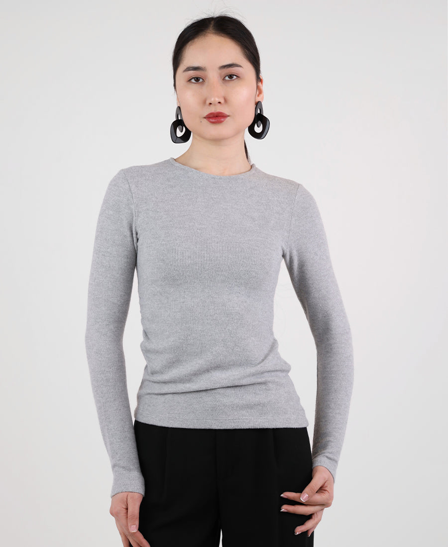 Soft wool blouse with side slits