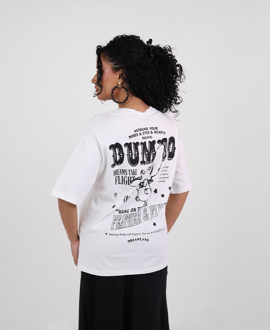 Oversized T-shirt with a DUMBO elephant design