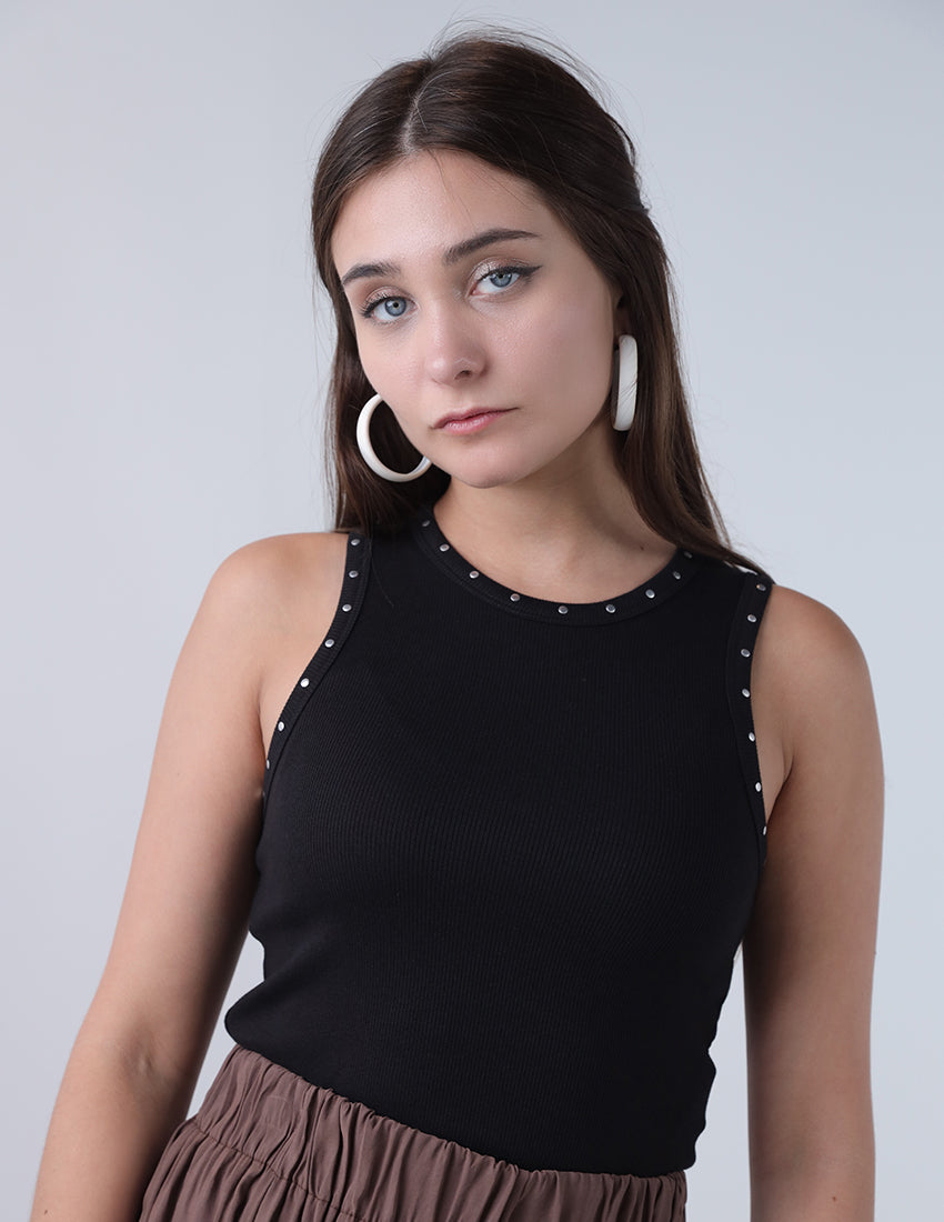 Studded Sides and Collar Tank Top