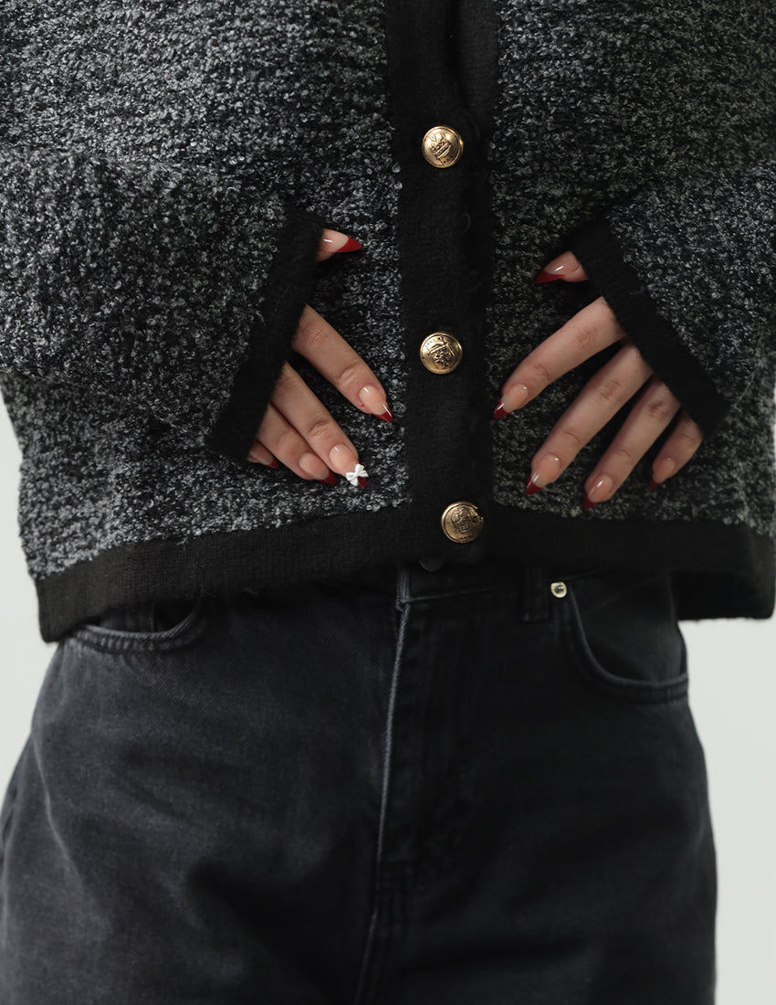 Black Tricot Cardigan