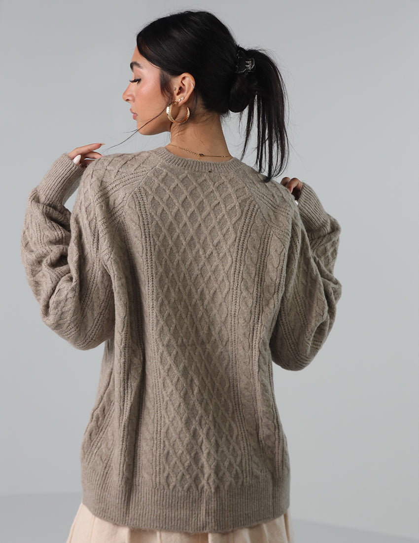 Tricot Sweater with Crew Neckline