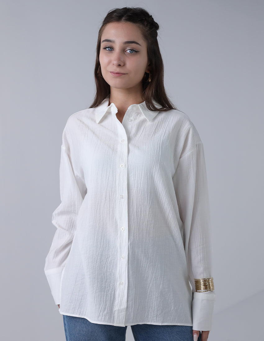 قميص كتان لامع