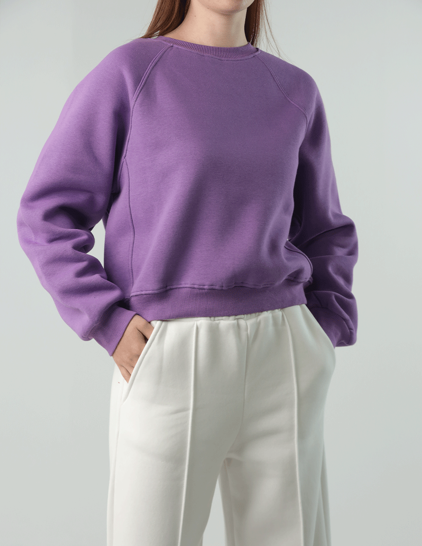 سويت شيرت قطني بأكمام راجلان