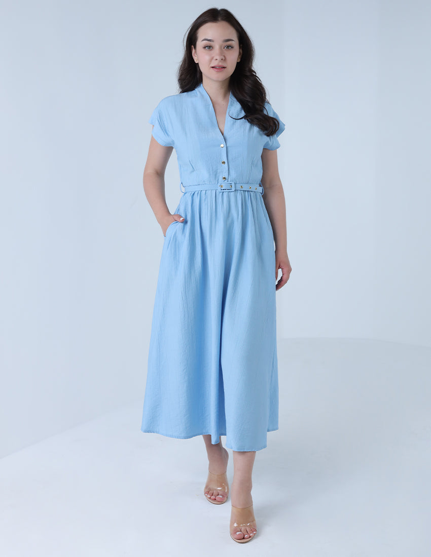 فستان طويل متوسط الطول