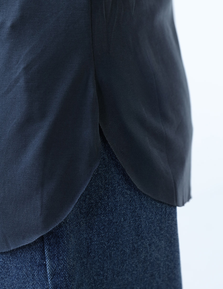 Basic Crew Neck T-shirt With Side Slits