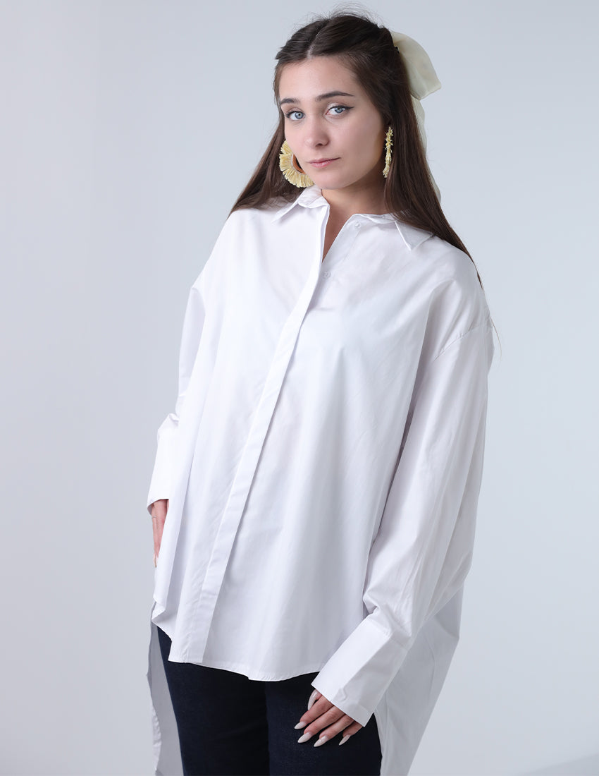 قميص كبير الحجم ذو ظهر سرجي