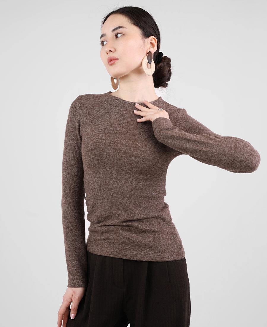Soft wool blouse with side slits
