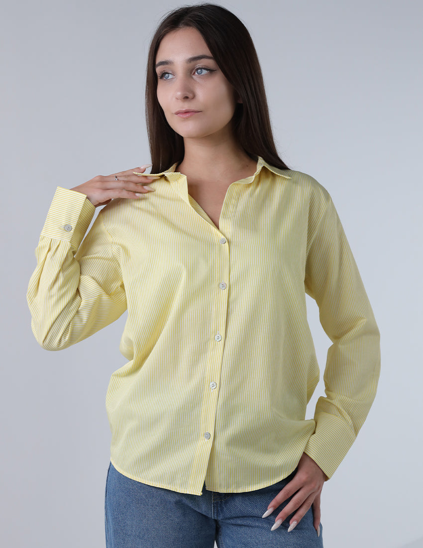 قميص مخطط بألوان الباستيل