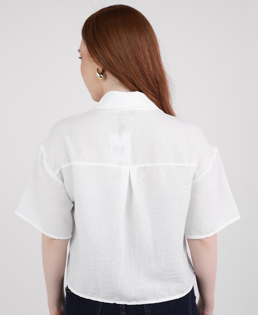 Lenin cropped short-sleeved shirt