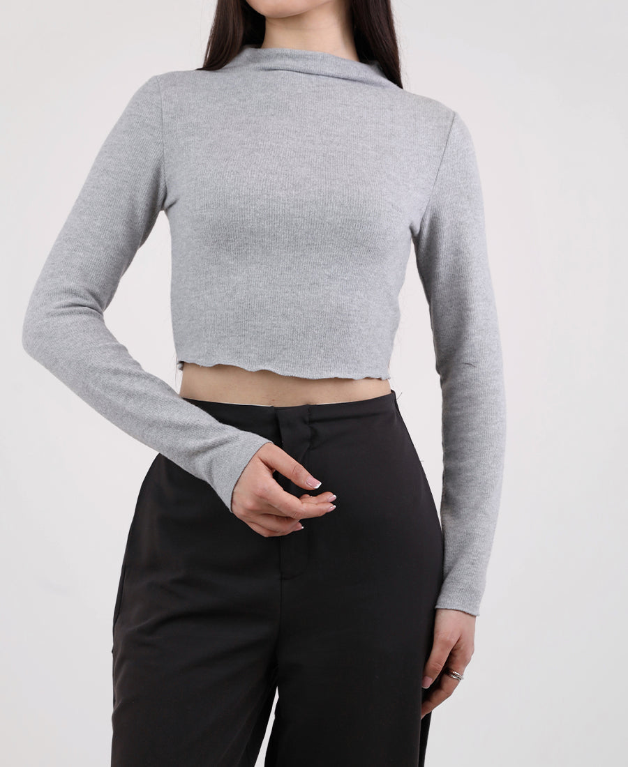 Soft wool cropped blouse
