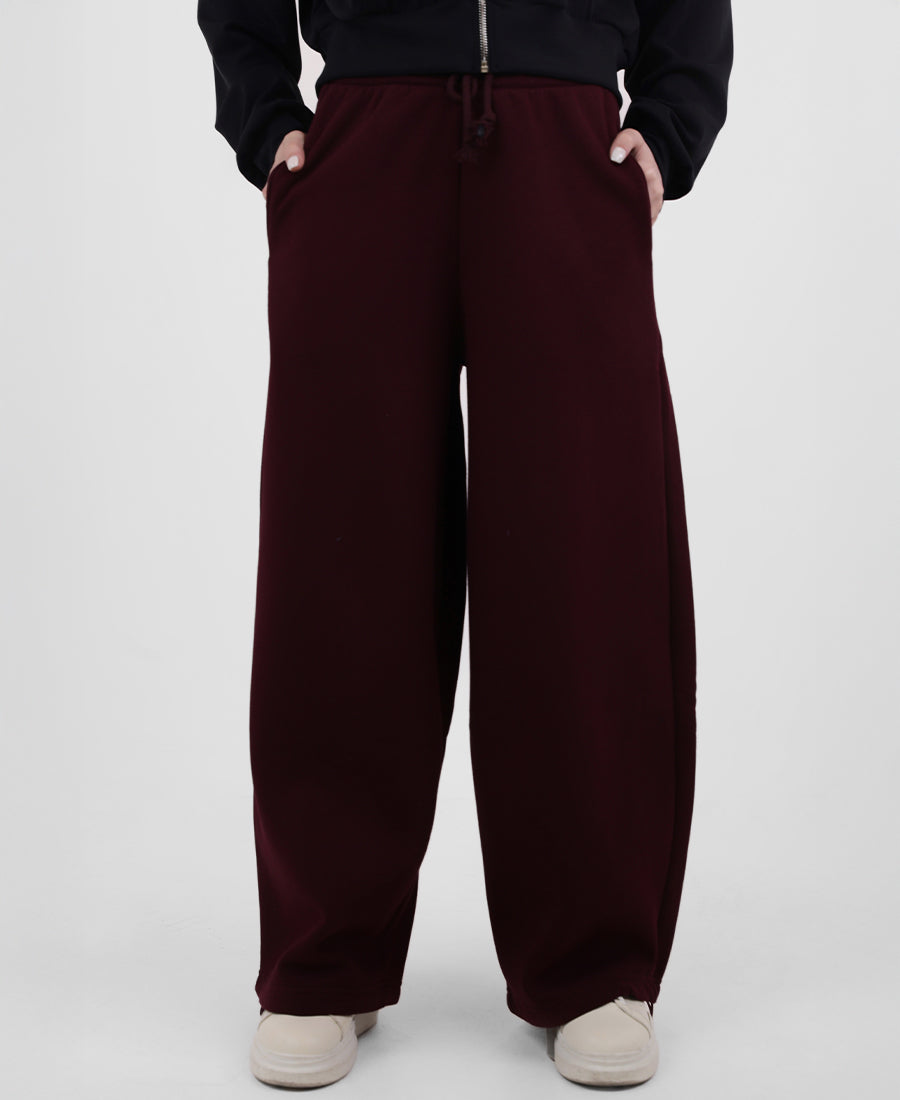 Sweatpants Wide Leg Cotton Gathered