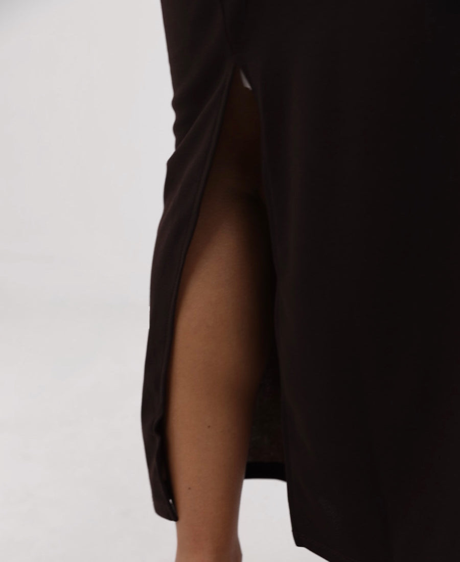 Long dress with beaded waist