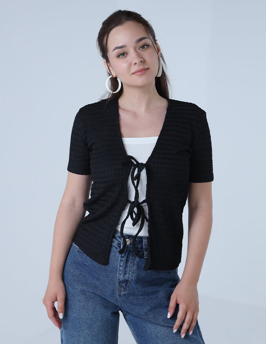 قميص مفتوح بأكمام قصيرة