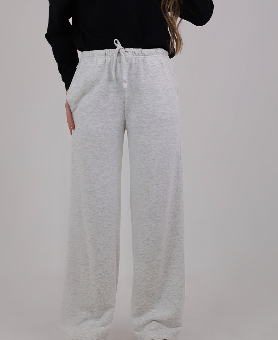 Sweatpants straight cut waist tie