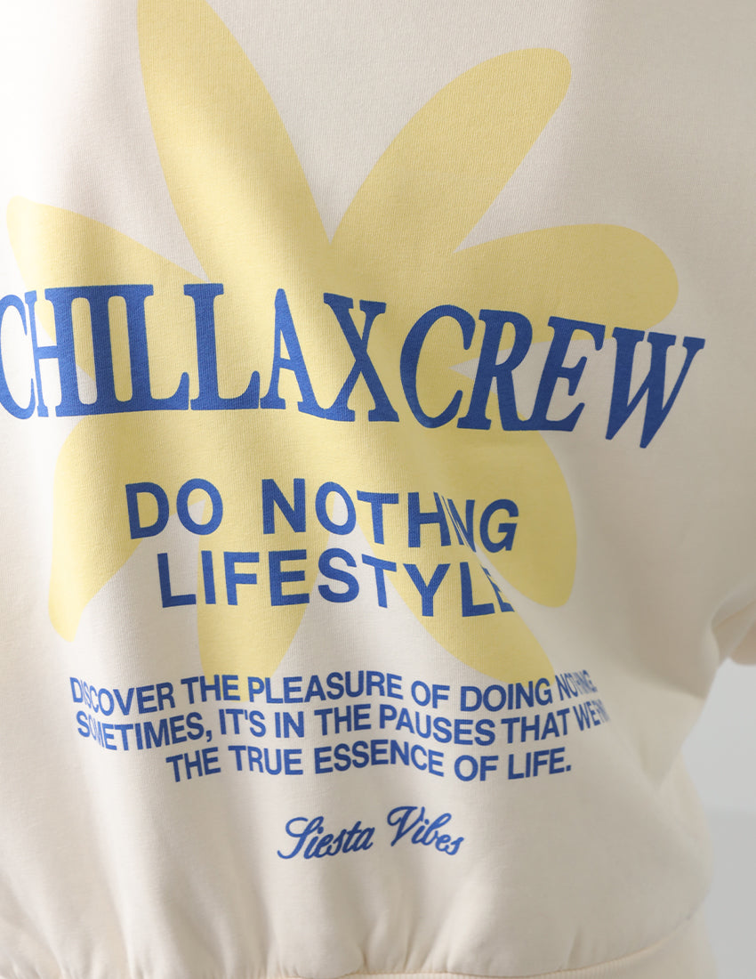 هودي مطبوع باللون البيج