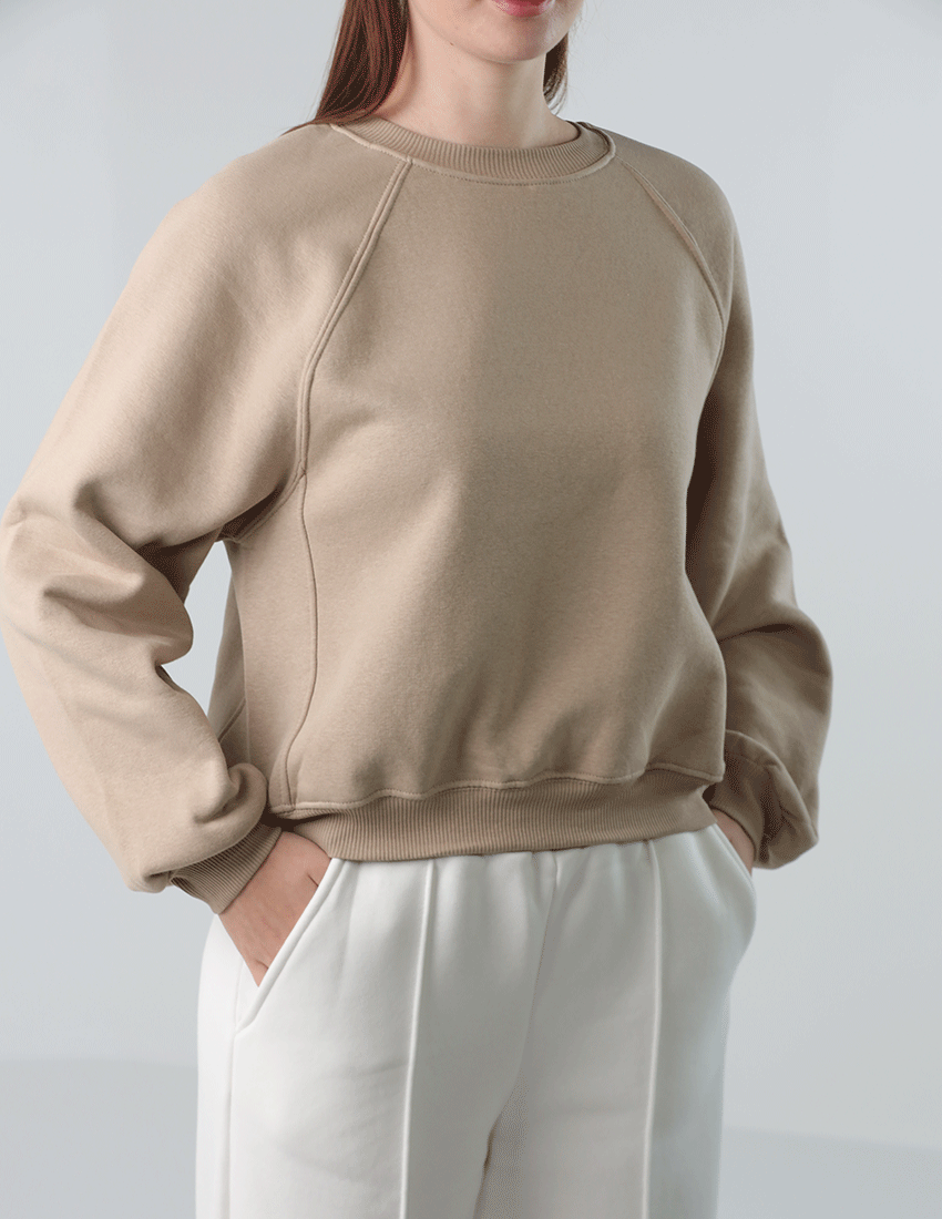 سويت شيرت قطني بأكمام راجلان